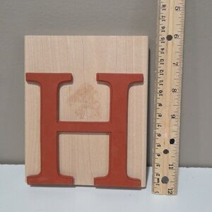 H Monogram Capital letter Rubber stamp